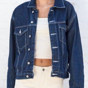 BRANDY MELVILLE KAYLEE DARK WASH DENIM JACKET
